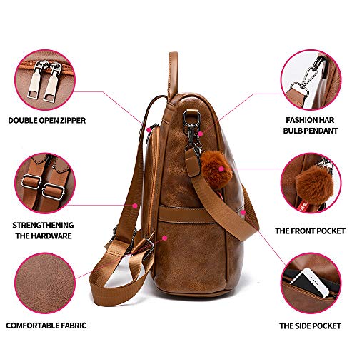 Women Backpack Purse PU Leather Anti-theft Casual Shoulder Bag