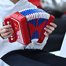 Kids Accordion 10 keys Button,Musical Instrument,Accordions Gift for Child Beginners (Red)