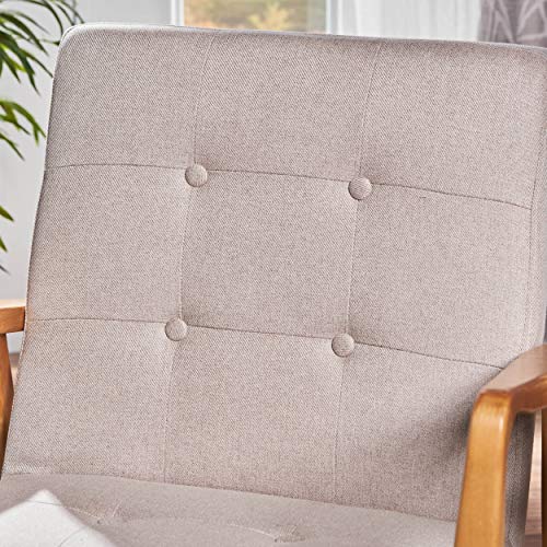Conrad Medium Beige Fabric Mid Century Modern Club Chair