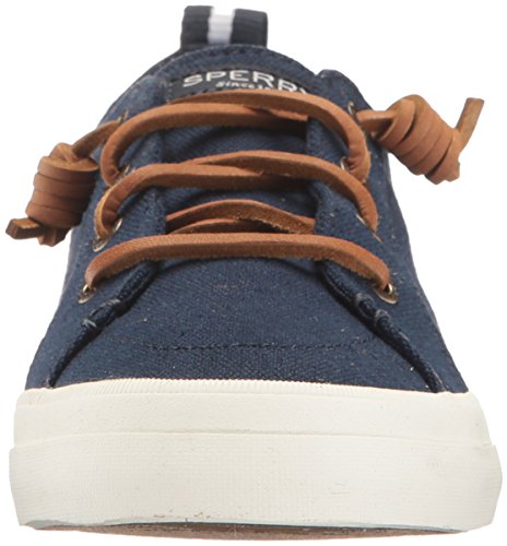 Sperry Womens Crest Vibe Linen Sneaker, Navy, 7