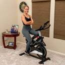 Slim Indoor Cycling Bike with Silent Magnetic Resistance, Stationary Exercise Bikes