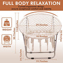 Saucer Chair with Folding Metal Frame, 100% Cotton Handmade Round Cozy Chairs