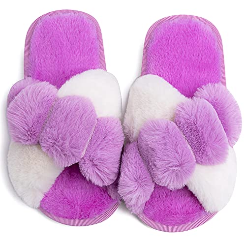 Boys Girls Fuzzy Fur House Home Slippers Super Soft Comfy