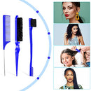 3 Pieces Teasing Brush Set Dual Edge Brush and Comb Bristle Hair Brush Comb