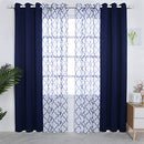 Mix and Match Curtains - 2 Pieces Moroccan Print Sheer Curtains and 2 Pieces Blackout