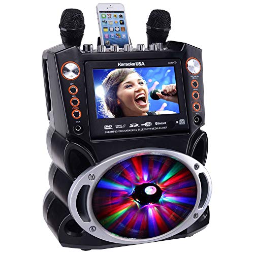 Karaoke USA GF845 Complete Karaoke System with 2 Microphones, Bluetooth, CD