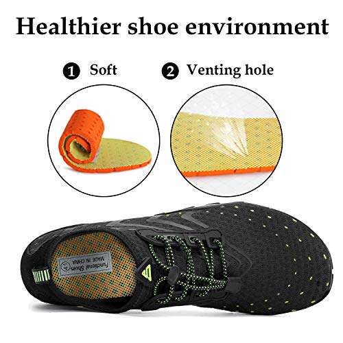 Mens Womens Water Shoes Quick Dry Beach Diving Black