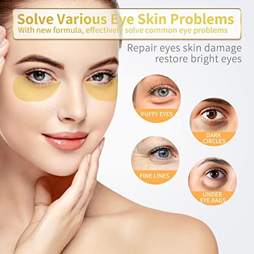 Under Eye Patches - 30 Pairs - 24K Gold Eye Mask- Puffy Eyes & Dark Circles Treatments