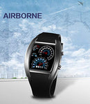 Men's Digital Fashion Cobra LED Watches Silicone Iron Triangle Dial Sports Wrist Watch