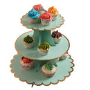 YLDW 3-Tier Pink Blue Yellow Round Cardboard Cupcake Stand Dessert
