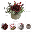 Rose in Pot Decor Potted Artificial Flowers Mini Plants Faux Flowers Indoor