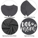 Dog Mom Tshirts for Women Funny Dog Paw Graphic Print Short Sleeve