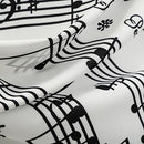 Wellwits Women's Boat Neck Sash Tie Music Note Print Midi Fall Swing Dress M