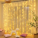 304 LED Curtain String Lights,9.8 x 9.8 ft, 8 Modes Plug Fairy String Light w/ Remote