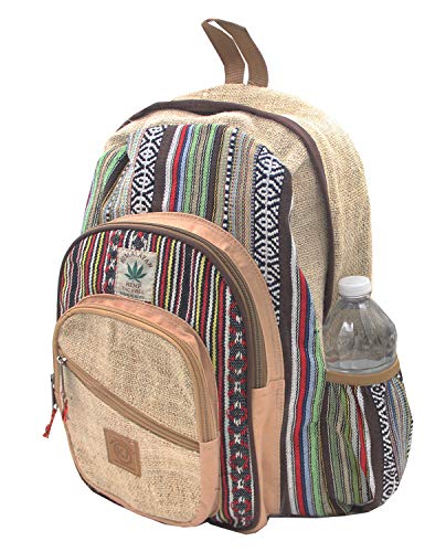 Natural Handmade Large Multi Pocket Hemp Nepal Backpack
