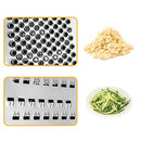 Kitchen Box Grater, Stainless Steel Grater - 6 Sides Stand Grater with Rubber Handle & Base