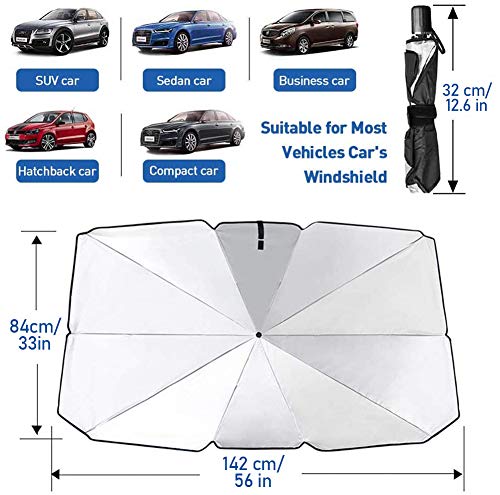 Car Windshield Sun Shade Umbrella - Foldable Car Umbrella Sunshade Cover UV Block