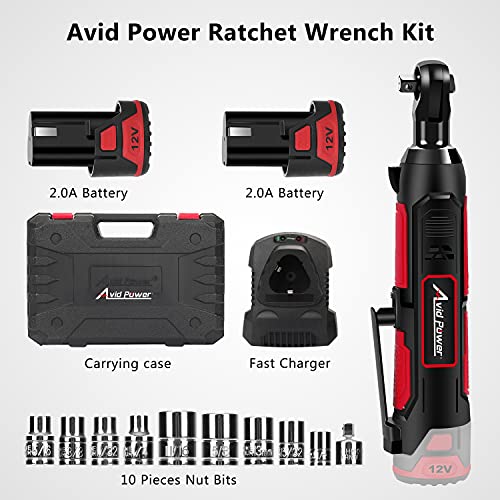 Cordless Electric Ratchet Wrench, 3/8" 50N.m (37 Ft-lbs) 12V Power Ratchet Wrench