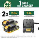 Cordless drill set, 20V Brushless Drill Driver Kit, 2x 2.0Ah Li-ion Batteries