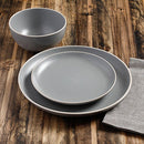 Gibson Home Rockaway 12-Piece Dinnerware Set Service for 4, Grey Matte -