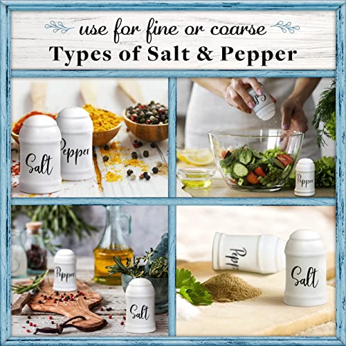 Salt and Pepper Shakers set Farmhouse Kitchen Decor Ceramic Salt Shaker -White