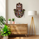 Wooden Hamsa Shelf for Crystals- Large 20 Inch Crystal Display Shelf