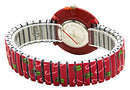 Christmas Stretch Watch with Special Design on Band (Christmas Candy Red)