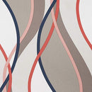 No. 918 Intersect Wave Print Casual Textured Curtain Panel, Nickel, 48" x 84"