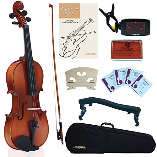 Standard Solid Wood Violin Outfit for Beginner Kids & Adults and W/Case