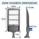 300W LED Parking Lot Lights Adjustable Arm Mount with Photocell 1000-1200W HID/HPS