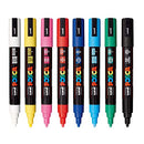 Full Set of 8 Acrylic Paint Pens with Reversible Medium Point Pen Tips