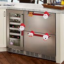 Christmas Refrigerator Door Handle Cover, Set of 8 3D Fleece Cover for Double Door