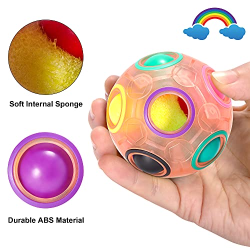 Rainbow Puzzle Ball, Speed Cube Ball Puzzle Game Fun Stress Reliever Toys