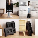 8“ 17” Folding 2-Step Stool, Non-Slip Footstool for Adults or Kids, Capacity of 300 lbs