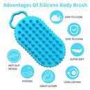 2 Pack Silicone Body Scrubber, 2 in 1 Shower and Shampoo Scalp Massager Brush