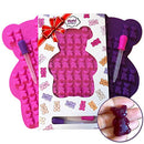 Unique Extra Large Gummy Bear Mold - 2 Big Molds + 2 Bonus Droppers - Silicone