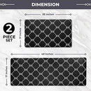 Sierra Concepts Kitchen Mat 2 Piece Rug Combo Set - Anti Fatigue Waterproof Home Décor Cushioned Floor Mats for Standing near Sink, Bathroom, Kitchens, Desk, Runner, Laundry, Ergonomic Non Slip, Black