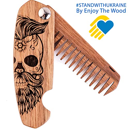 Wooden Beard Comb for Men Folding Pocket Comb