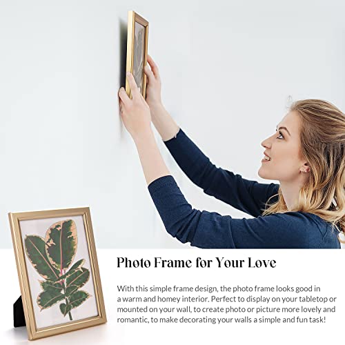 8X10 Modern Gold Picture Frame with High Definition Glass, 8X10 Photo Frames Set of 5