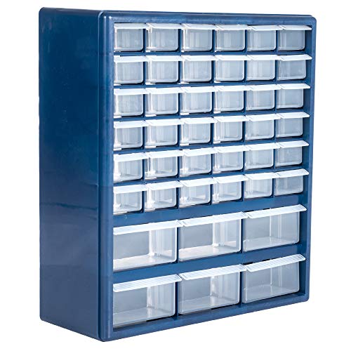 Plastic Storage Drawers–42 Compartment Organizer–Desktop Wall Mount Container