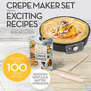 Crepe Maker Machine (Lifetime Warranty), Pancake Griddle – Nonstick 12”