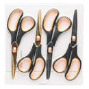 CCR Scissors 8 Inch Soft Comfort-Grip Handles Sharp Titanium Coating Blades, 4-Pack