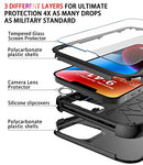 iPhone 14 Case [Shockproof] [Dropproof] [Tempered Glass Screen + Camera Lens Protector],