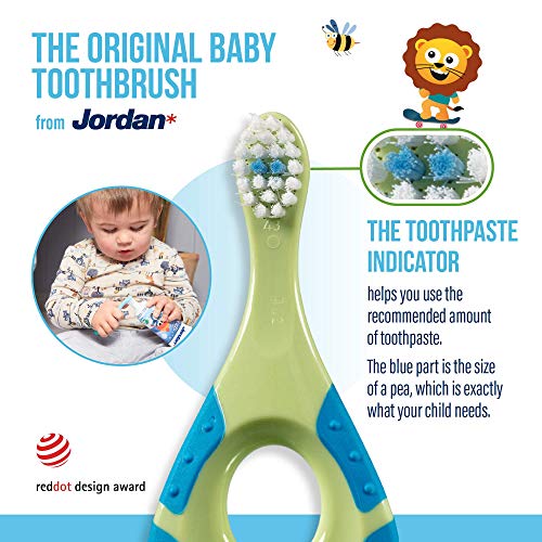 Jordan ® | Step 1 Baby Toothbrush | 0-2 Years, Soft Bristles, BPA Free | 4 Pack