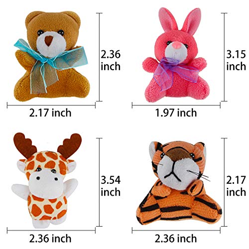 30 Pack Mini Plush Animals Toys Set, Aitbay Cute Small Stuffed Animal Keychain Set