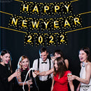 Shiny, Gold Happy New Year Banner - Large 10 Feet, No DIY | NYE Decorations