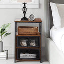 Modern Night Stand, End Side Table with Storage Space and Door