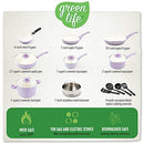 GreenLife Soft Grip Healthy Ceramic Nonstick, Cookware Pots and Pans Set, 16 Pcs