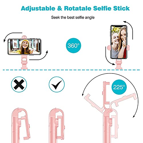 Bluetooth Selfie Stick, Rirool Extendable and Tripod Stand Selfie Stick with Wireless