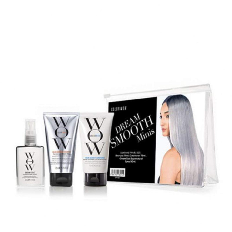 COLOR WOW Dream Smooth Minis, Travel Kit Includes Shampoo, Conditioner and Dream Coat